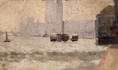 Niebla, terraplén del Támesis de Tom Roberts